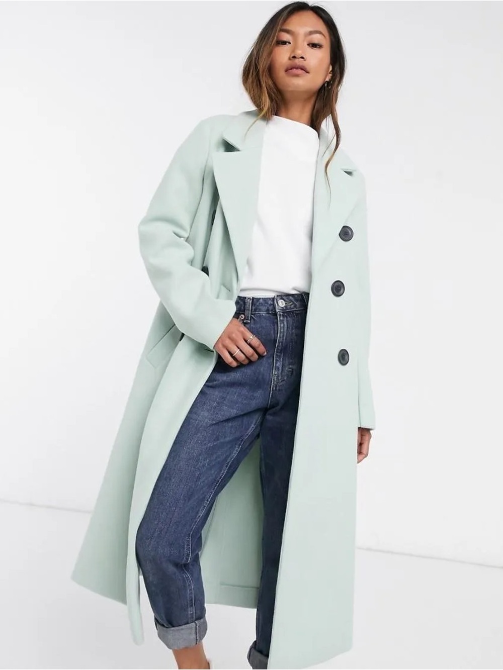 River Island Mint Green Longline Coat